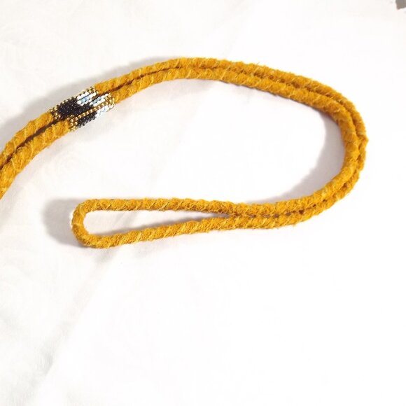 Handcrafted Braided Leather Beaded Lanyard - Picture 2 of 6